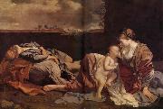 Orazio Gentileschi Le Repos de la Sainte Famille pendant la fuite en Egypte France oil painting artist